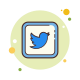 twitter logo with a blue bird.